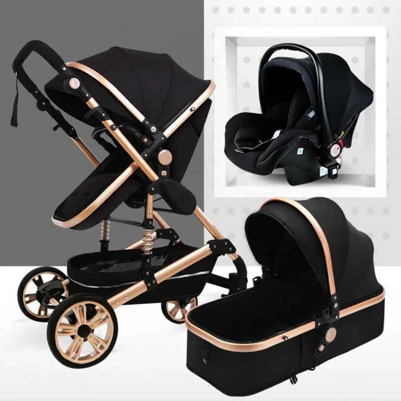 Luxury 3 in 1 Baby Stroller High Landview Infant Stroller Portable Baby Pushchair Baby Pram Baby Comfort for Newborn 0-36M