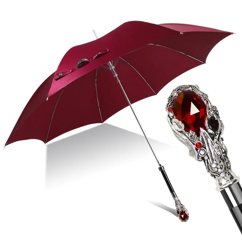 

Crystal Umbrella Creative Red Big Size Sun Protection Umbrella Waterproof for Women Parapluie Household Products