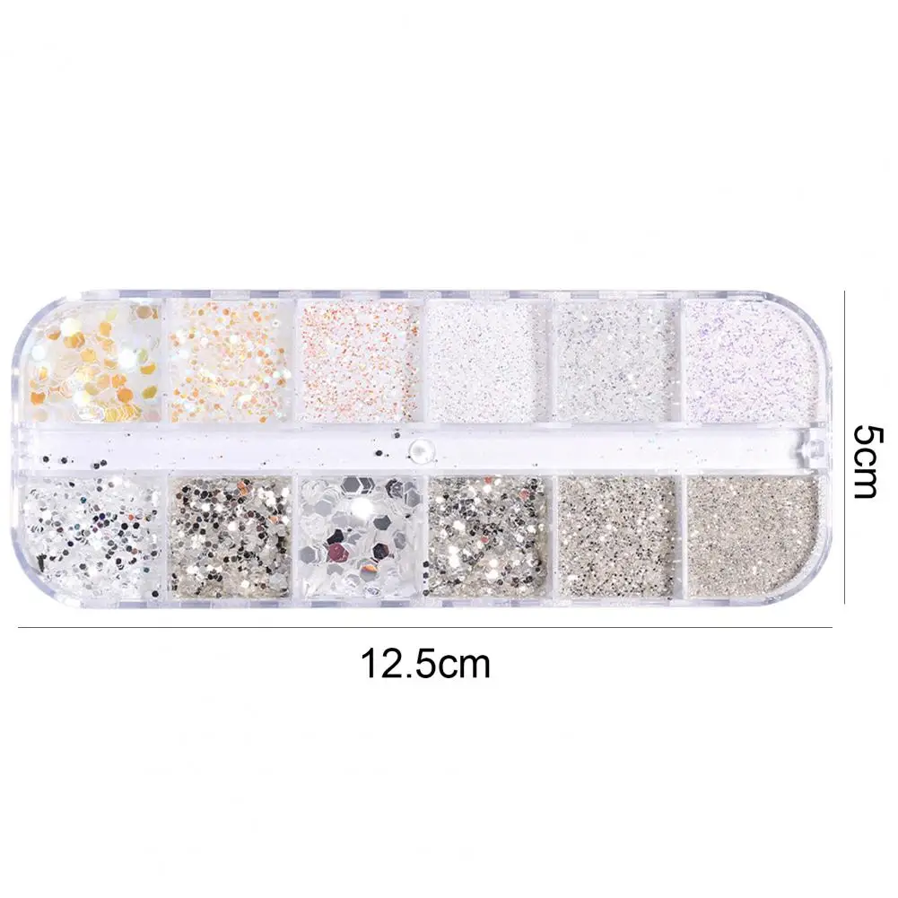 

Nail Sequins Unique Sparkling Plastic Shiny Nail Glitter Powder for Home Nails DIY