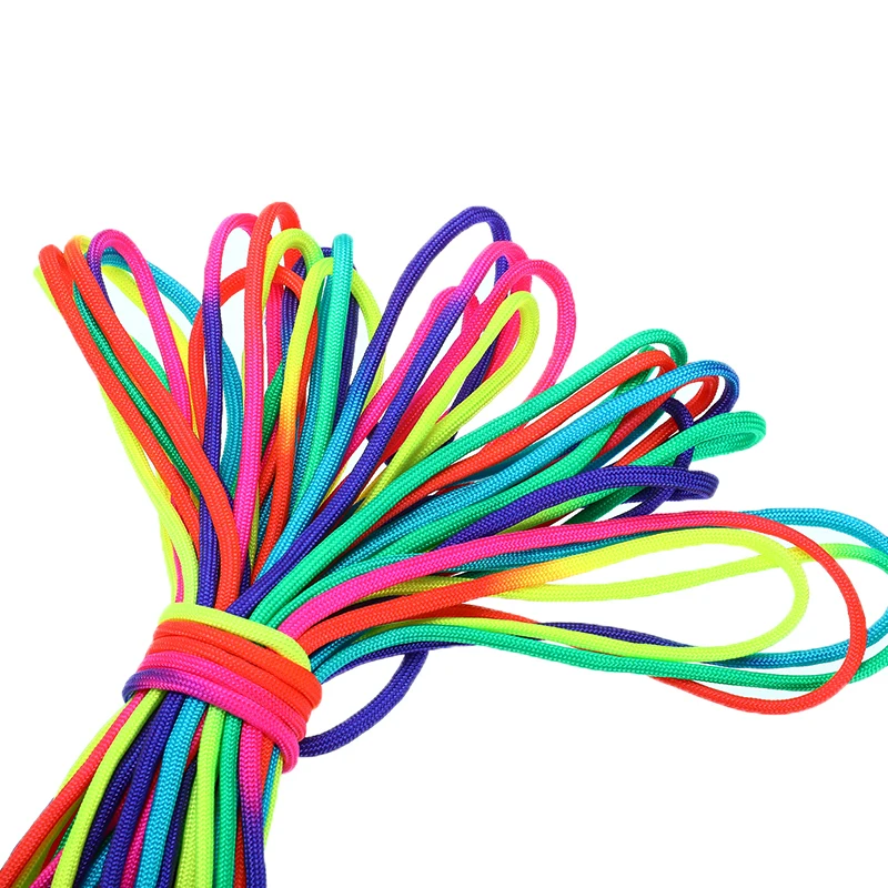 Радужный Паракорд 100 футов 550 шнуров шнур открытый для подъема в лагерь веревка