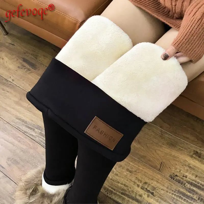 

2022New Year Women Plus Velvet Thick High Waist Skinny Legging Winter Female Fashion Tight Thermal Pants All-match Warm Leggings