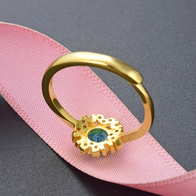 

Jellystory Classic 925 Sterling Silver Ring Sapphire Zircon Gemstones Open Rings for Women Fine Jewelry Wedding Gifts Gold Color