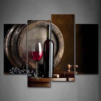 no framed 4pcs grape red wine glass cup wall art canvas posters pictures paintings home decor living room decoration accessories