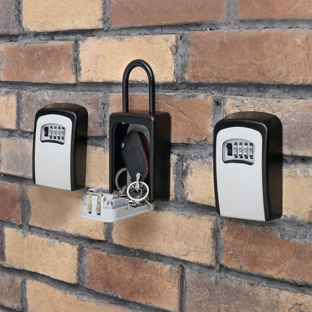 

Keybox Lock Key Safe Box Outdoor Wall Mount Combination Password Lock Hidden Keys Storage Box Security Safes For Home Office