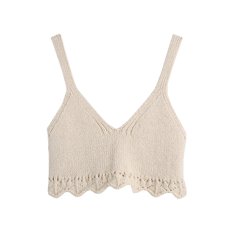 

Summer women's casual solid color short knitted camisole