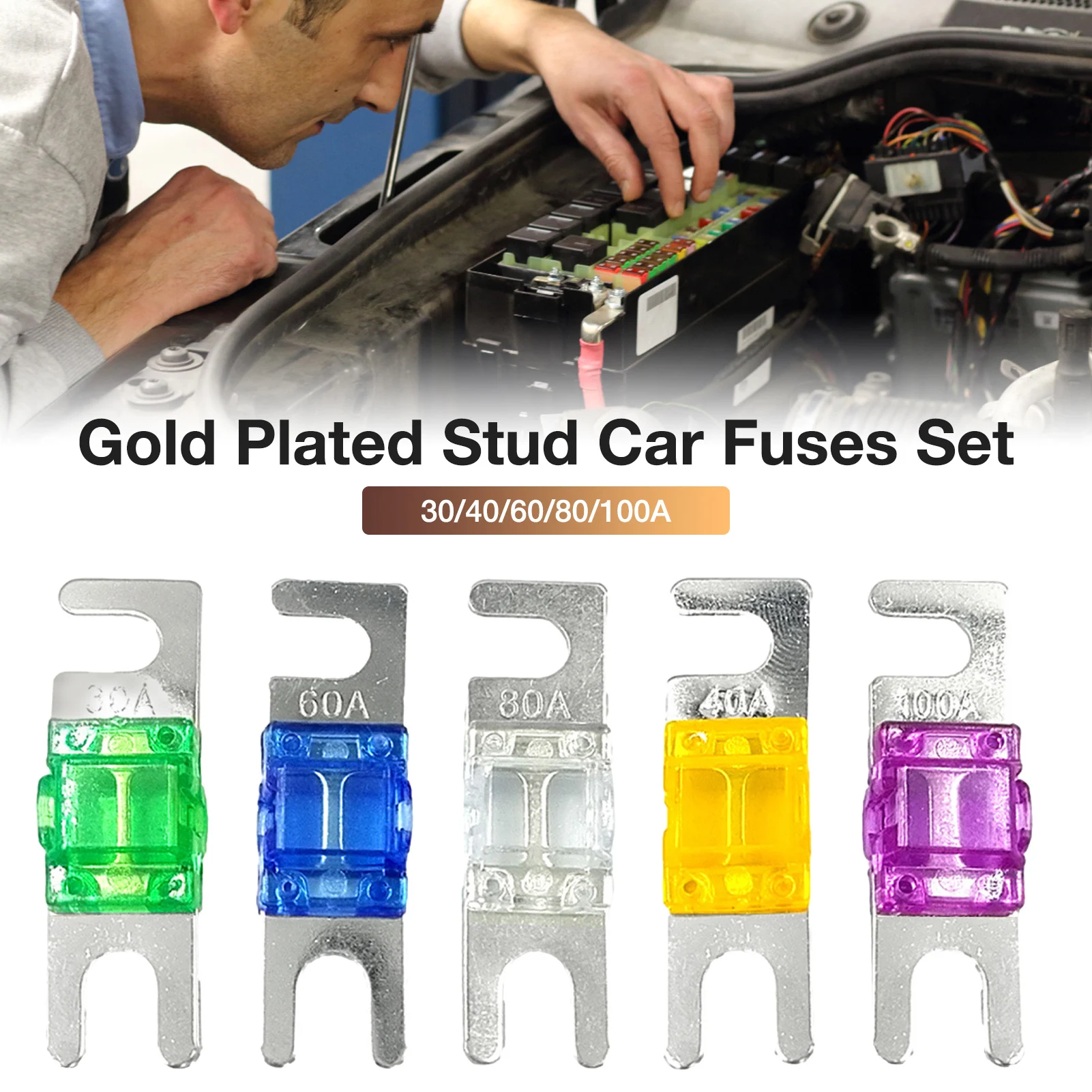 

5 шт. Позолоченные гвоздики, автомобильные искусственные стерео аудио Автомобильные предохранители, позолоченные гвоздики, автомобильные ...