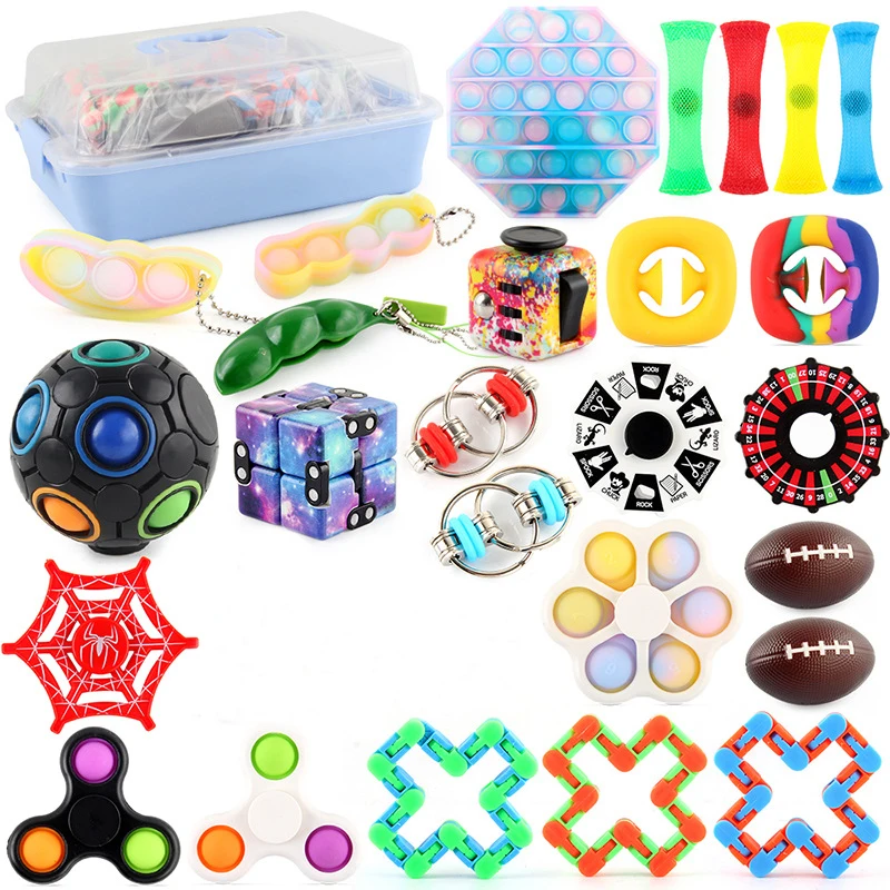 28PCS Fidget Toys Anti Stress Anxiety Relief Stress Set Kit Bubble for Kid Adults Kawaii Hand Squishy Sensory Toys Packed Box
