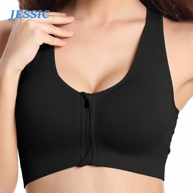 JESSIC Sujetadores Deportivos с Cremallera и Push Up для женщин Wirefree A Тест De Golpes Gimnasio Chalecos Para | Женская