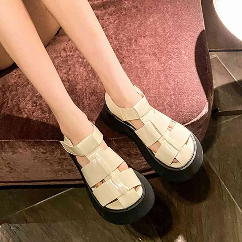 

RizaBina New Women Sandals Thick Bottom Shine Summer Shoes Women Fashion Cool Party Shoes Women Footwear Size 34-40