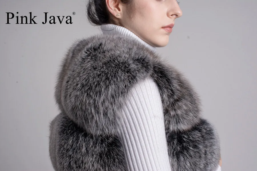 Розовый JAVA QC9438 натуральный Лисий Мех Жилет женский зимний модный жилет