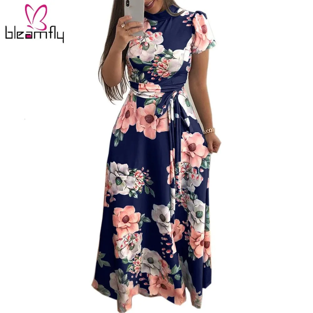 Новое поступление Осеннее женское платье с пышными рукавами воротником стойкой