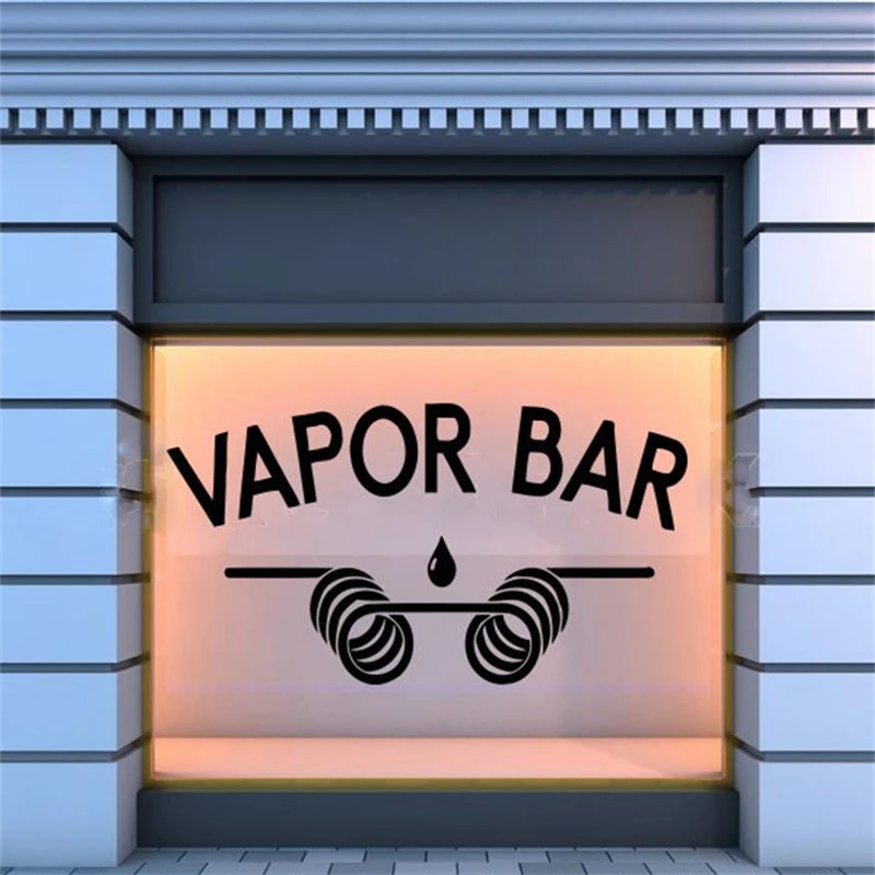 Виниловый фон для электронная сигарета стены Стикеры Vape магазин украшения окно