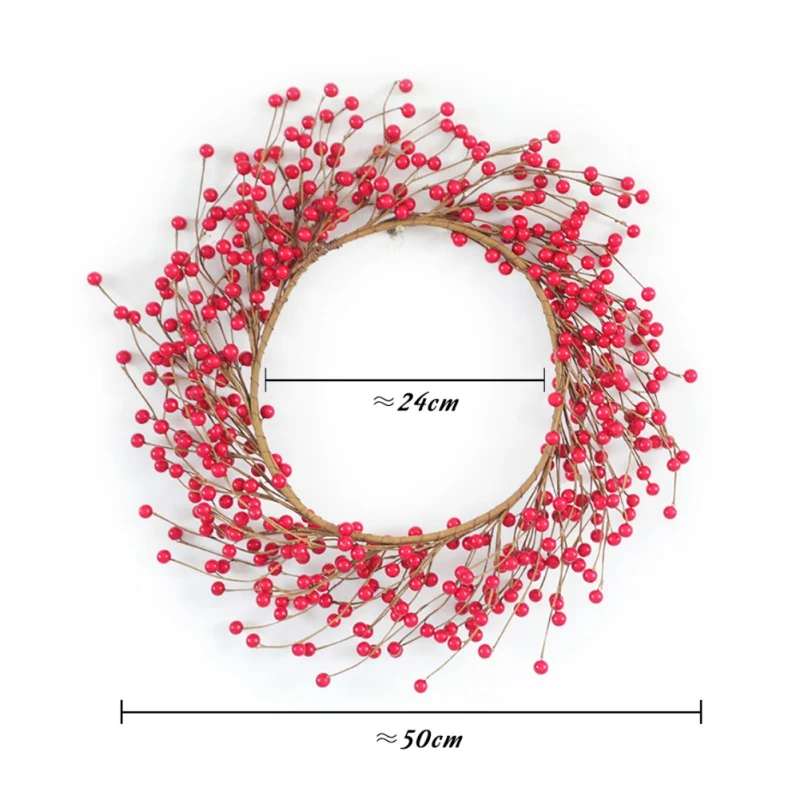 

q45cm Xmas Decoration Party Home Christmas Ornament Pine Cone Wreath Hang Garlands Christmas Wreath