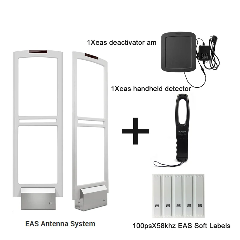 EAS Security Gate Antenna 58khz System with Deactivator Soft tags Handheld Frequency Tester enlarge