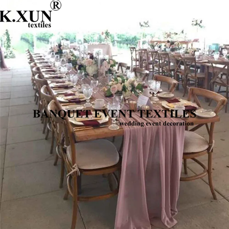 

Wholesale Price Rustic Gauze Table Runner Party Cheesecloth Tablecloth Runners For Wedding Event Party Decoration