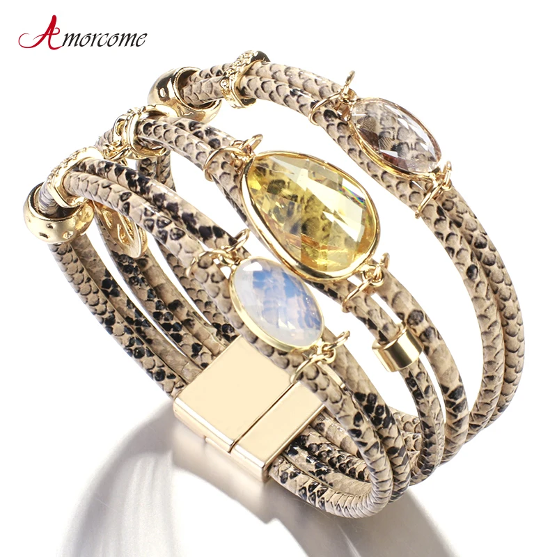 Amorcome с рисунком на тему антивойны и подвесками из Натуральной Змеиной кожи