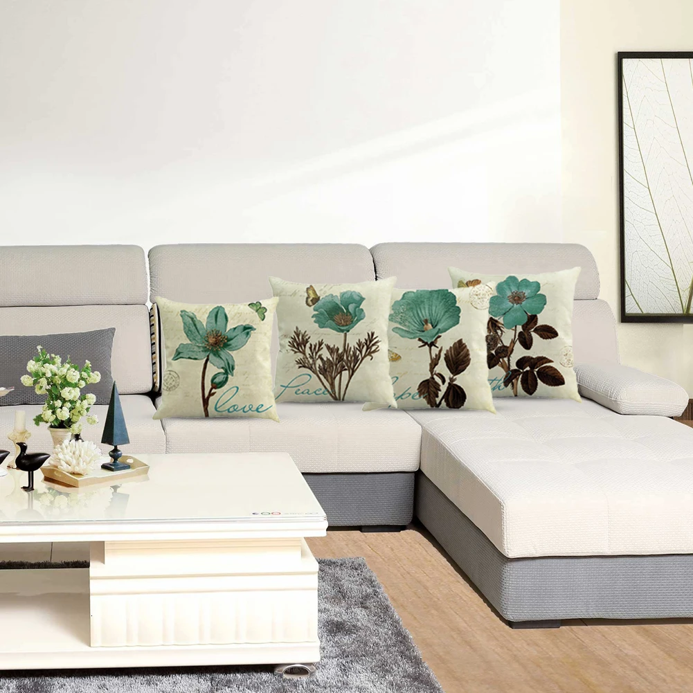 Наволочки для диванных подушек зеленого кактуса с суккулентами декоративные