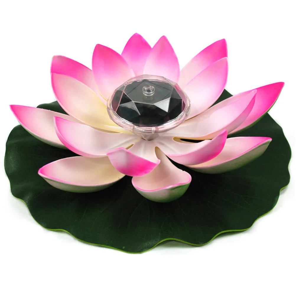 

Solar Powered Multi-Colored LED Lotus Flower Lamp Water Resistant Outdoor Floating Pond Night Light Auto On/Off Garden Pool