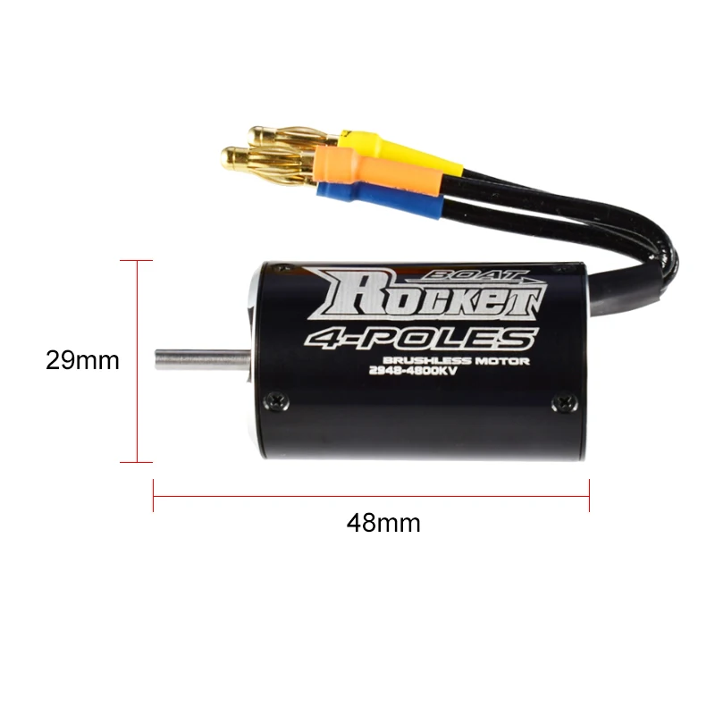 Rocket 2948 4800KV 4-полюсный бесщеточный водонепроницаемый двигатель 3 175 мм для Traxxas Blast