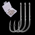 Рыболовный крючок с длинным хвостовиком, 50 шт.лот, 1 #-10 #, из высокоуглеродистой стали, с острыми зазубринами, узкий крючок для приманки