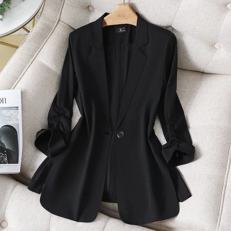 

Fresh And Breathable Small Suit Jacket Women's Three-Quarter Sleeves Spring And Summer Fashion Slim Women's Suit Jacket Thin