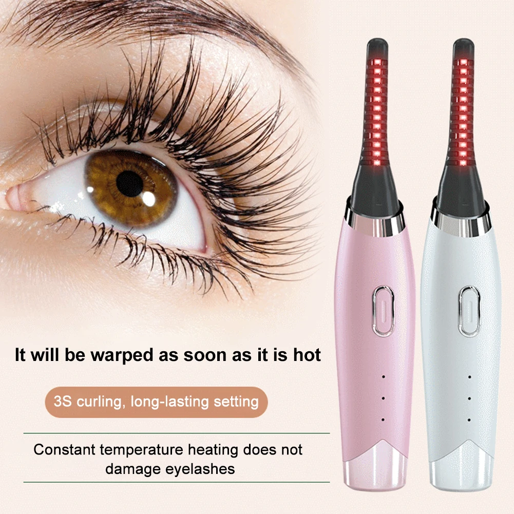 

Curved Electric Mini Travel Handheld Salon Home Portable Makeup Tools Multifunction USB Rechargeable Heated Eyelash Curler