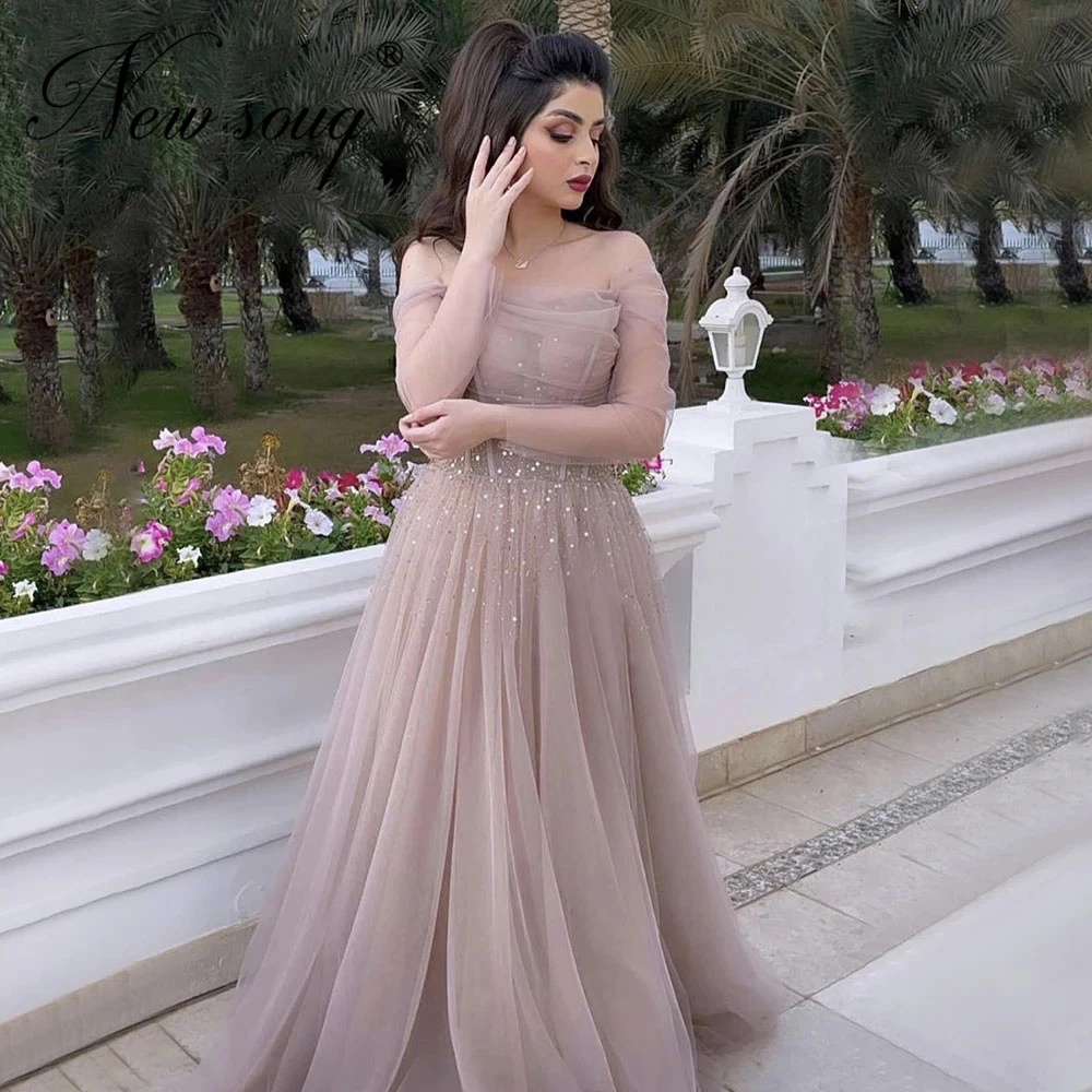 

Custom Made Beading Party Gowns 2021 Robes Elegant Formal Evening Dress Vestido De Festa Arabic Dubai Evening Wear Pageant Gowns