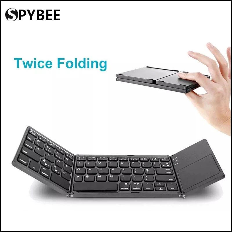 

Ultra Slim Folding Bluetooth Keyboard Foldable Wireless Keyboard With Touchpad For Desktop Laptop Tablet