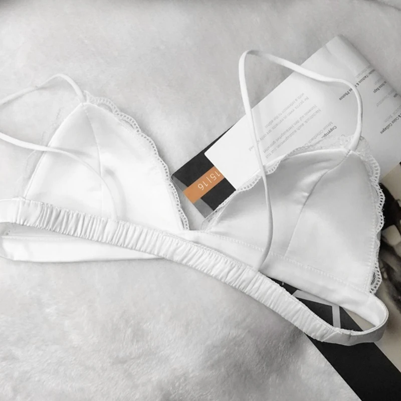 

Lace Strap Lingerie Tank Tops Wireless Bra Crop Tops Triangle Underwear Bralette X3UE