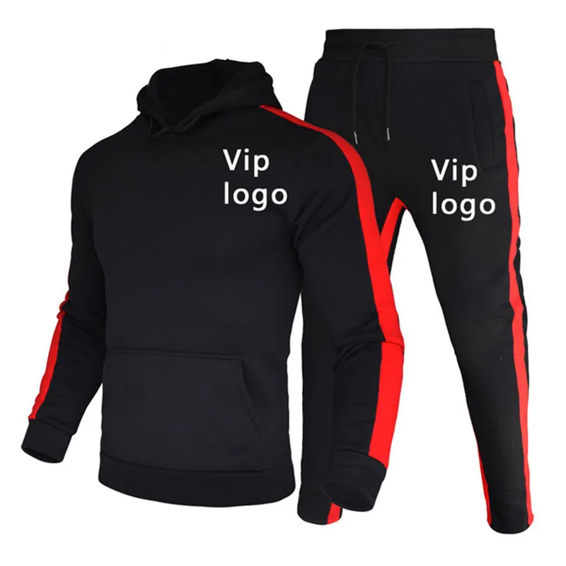 

Custom Printed Micro-label LOGO Sportswear Fashion Street Side Men's and Women's Casual Tops + Sports Pants 2-piece Set