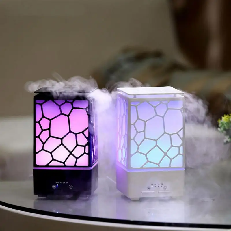 

Night Lights Air Humidifier Mist Maker 200ML Essential Oil Diffuser Water Cube Ultrasonic Colorful Night Light Office Home