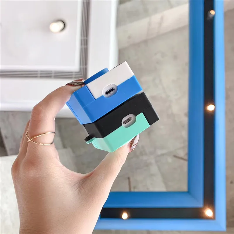 Для AirPod 2 Чехол 3D Ретро камера мультфильм мягкий силиконовый беспроводной кожухи головных телефонов для Apple Airpods чехол милый чехол Funda