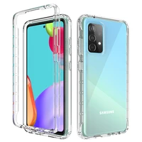2 in 1 rugged armor shockproof case for samsung galaxy a52 anti slip soft tpu bumper hard pc transparent acrylic back cover