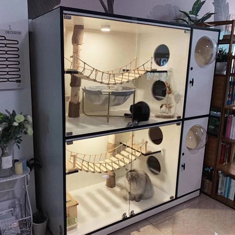 

Cat Bridge Cat Toy Climbing Frame Wood Pet Cat Tree House Bed Hammock Sisal Scratching Post Cat Furniture Wall Mounted 90-140cm