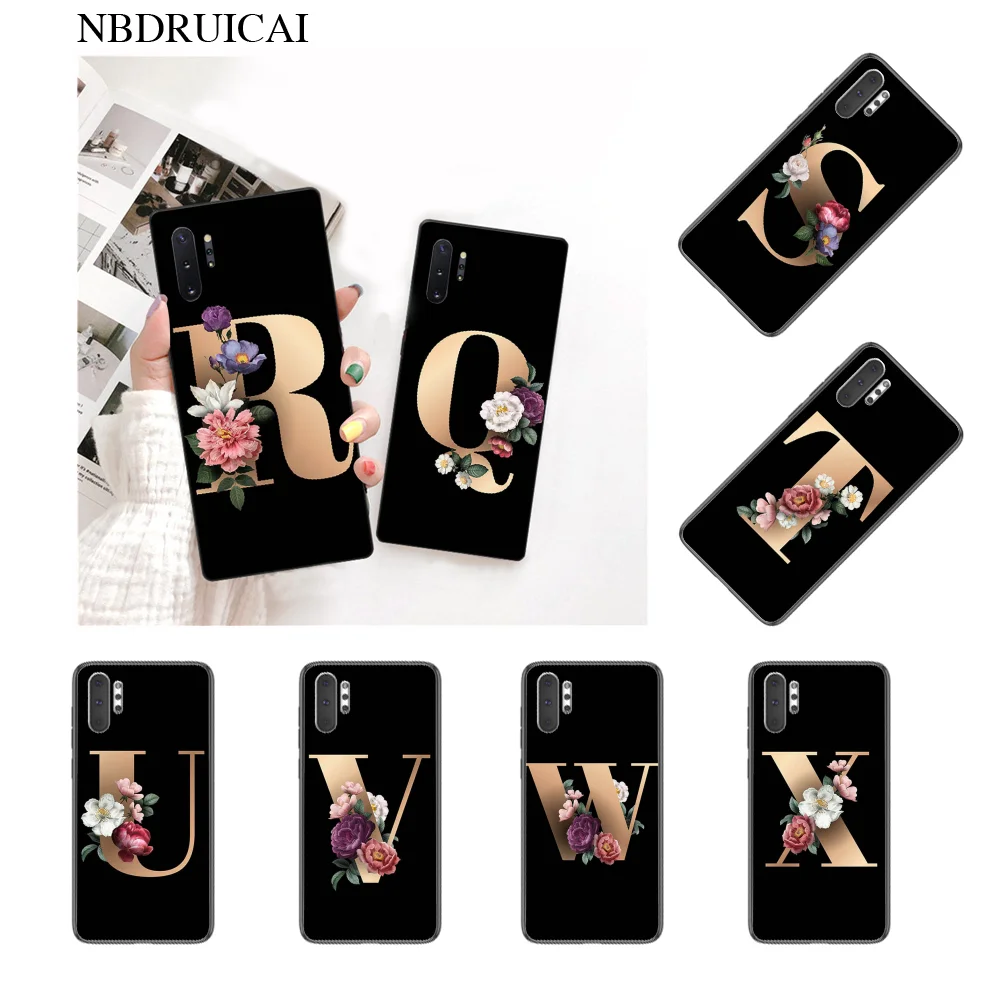 NBDRUICAI пользовательская монограмма имя черный ТПУ чехол для телефона Samsung Note 3 4 5 7 8