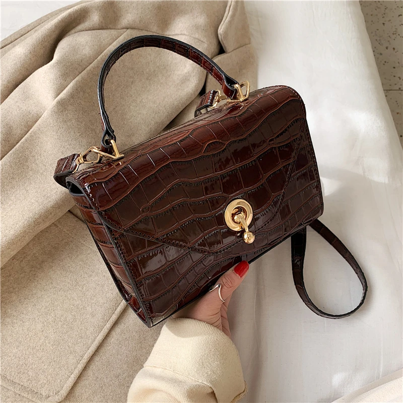 Кожаная сумка через плечо с каменным узором для женщин 2020 модная женская женские