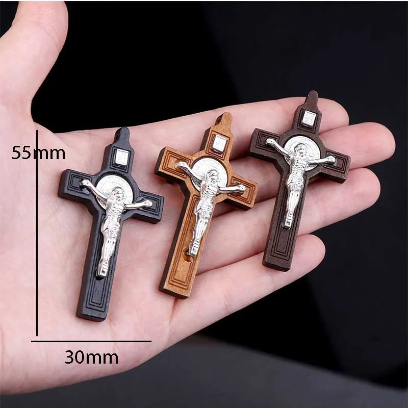 Религиозный Святого Бенедикта деревянный крест медаль старый стиль Розарий