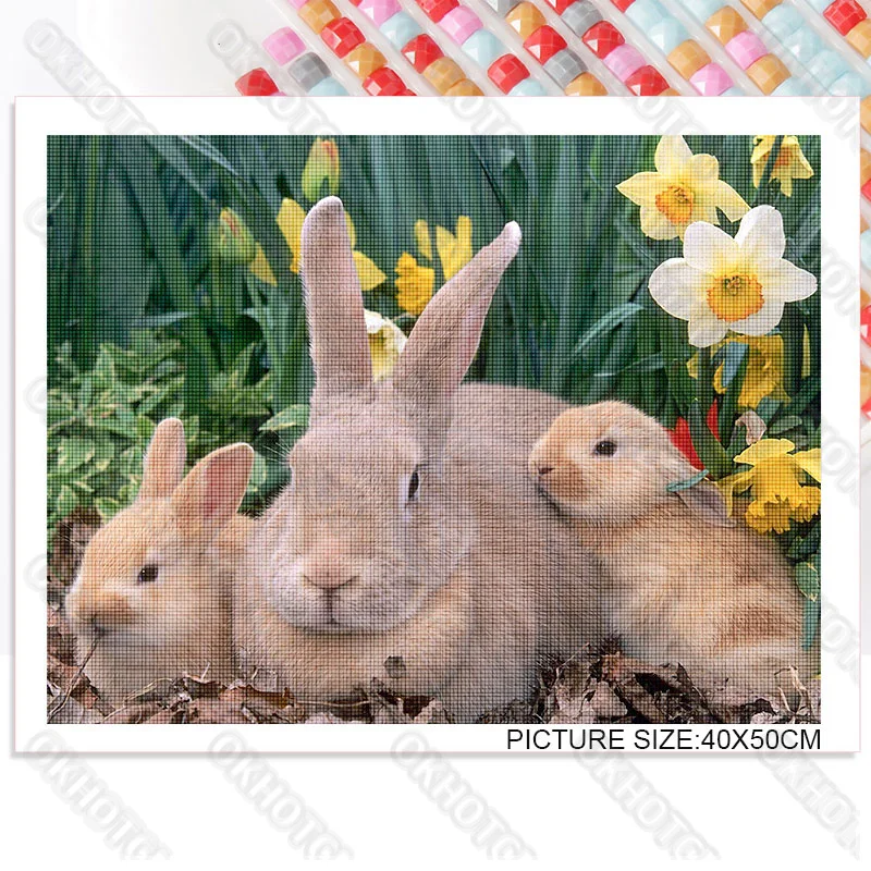 

Diy Diamond Painting Modern Home Decoration Rabbit Capture Living Room Decoration Painting Bedroom Bedside Frameless Painting