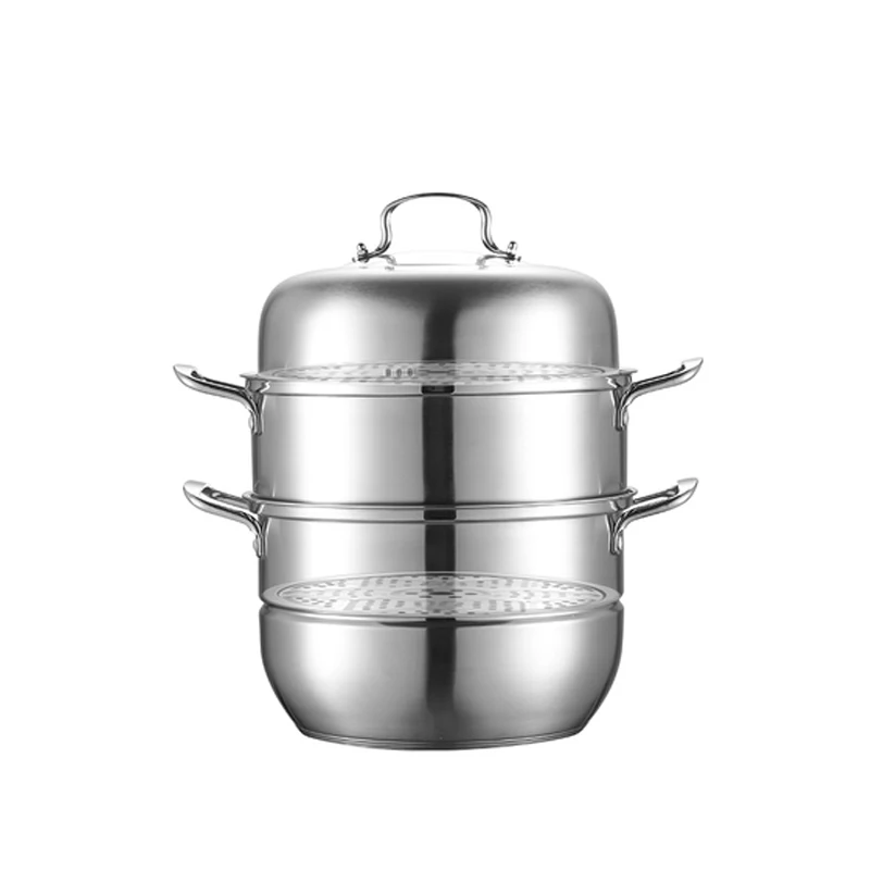 

Stainless Steel Steamer Pot Thickened 2/3 Tier Food Steam Pot Soup Pot Gas Induction Cooker Ollas De Cocina Cooking Utensils