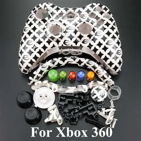 Беспроводной игровой контроллер JCD, жесткий рандомный Камуфляжный защитный чехол для геймпада, полный комплект с кнопками, аналоговые бамперы для XBox 360