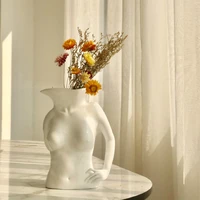 nude female body art flower vase sculpture planter pot table decoration accessories nordic style resin craft home decor gift