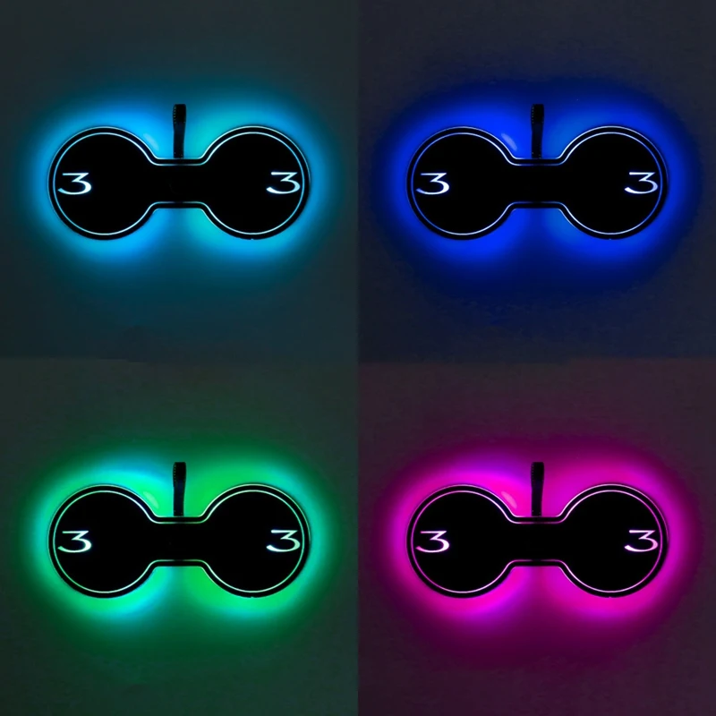 Новый автомобильный Led коврик люминесцентный подстаканник 7 цветов меняющийся Usb