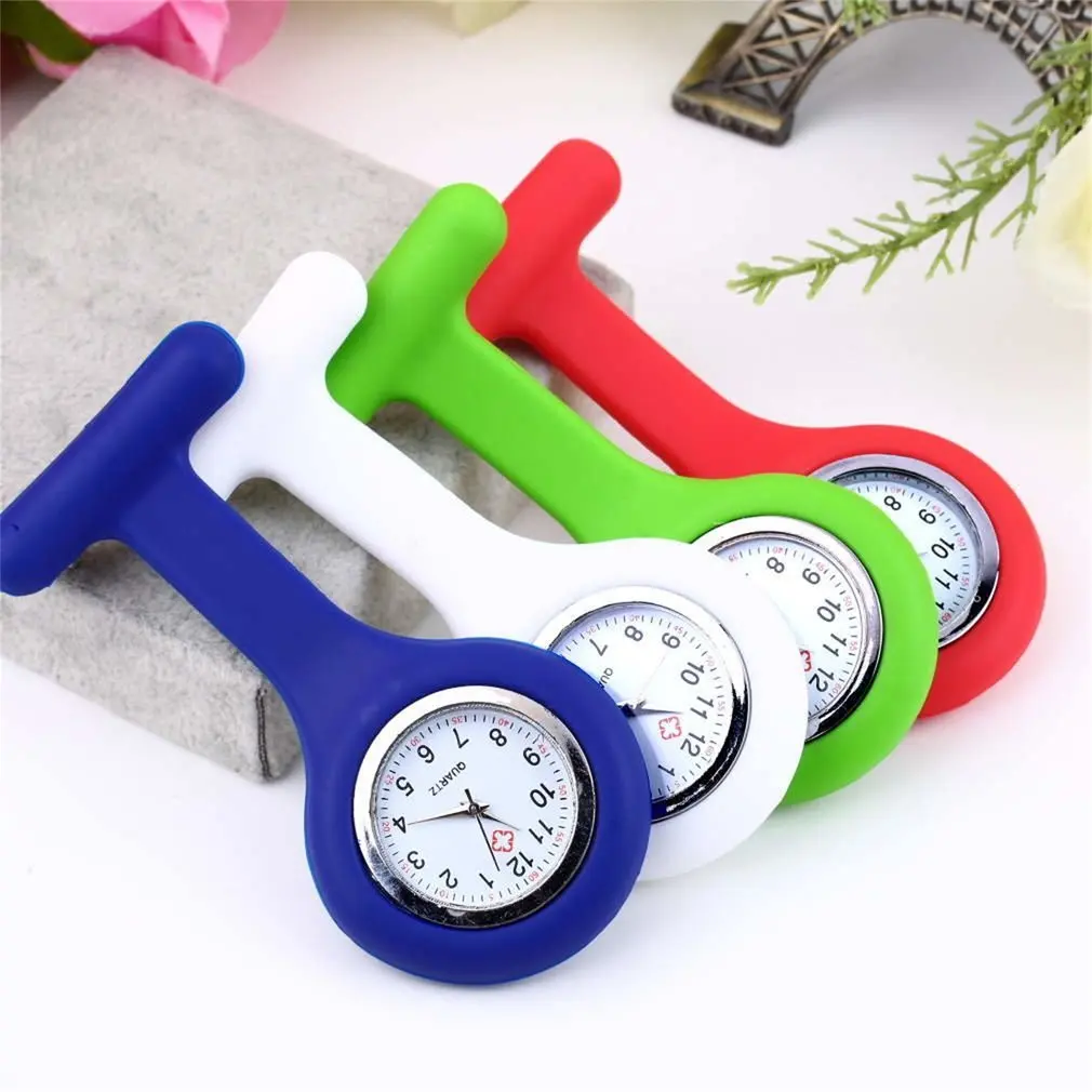 1 шт. Мини Портативный Силиконовый Доктор Медсестры карманные Fob часы много цветов брошь булавка кулон 5 Мода