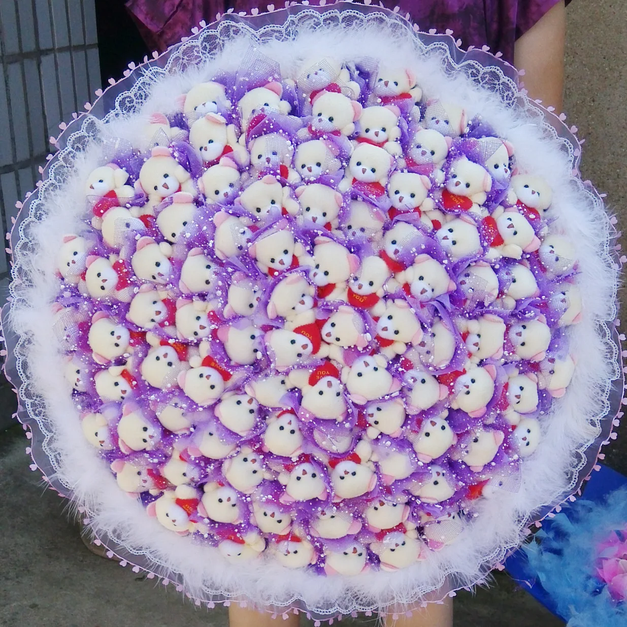 99 букетиков с маленьким медведем центральный орнамент для свадьбы подарок