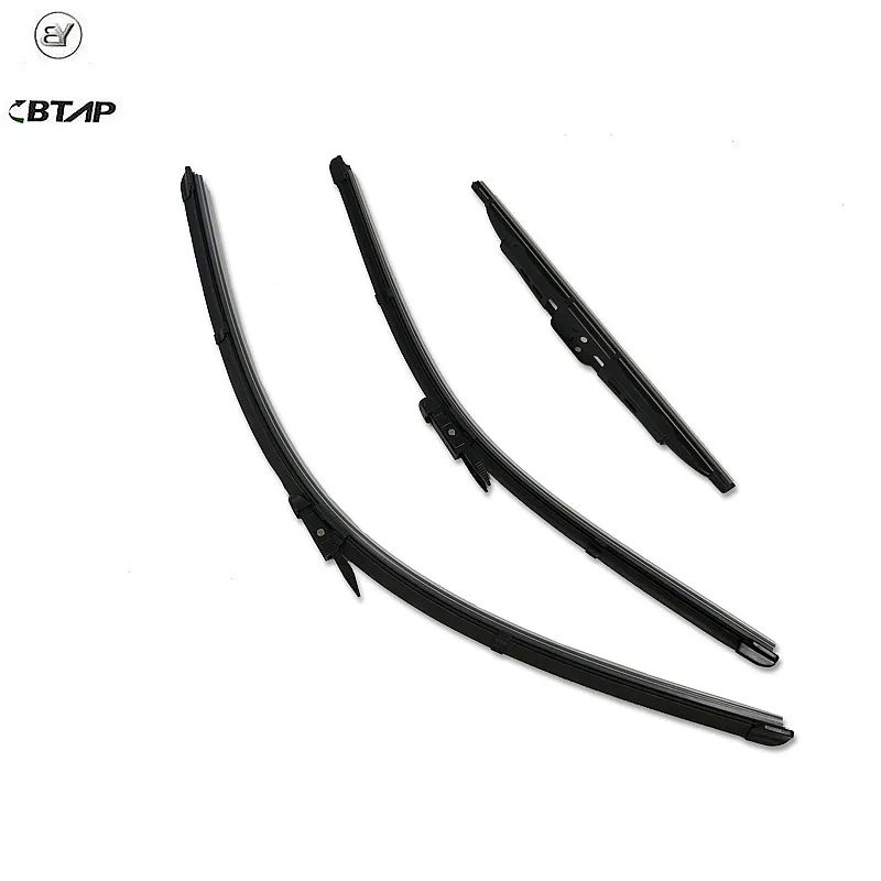 

BTAP 24''+19''+12'' For Audi A3 2003-2013 Wiper Blades New Combo Silicone Rubber Boneless Windscreen Windshield Wipers