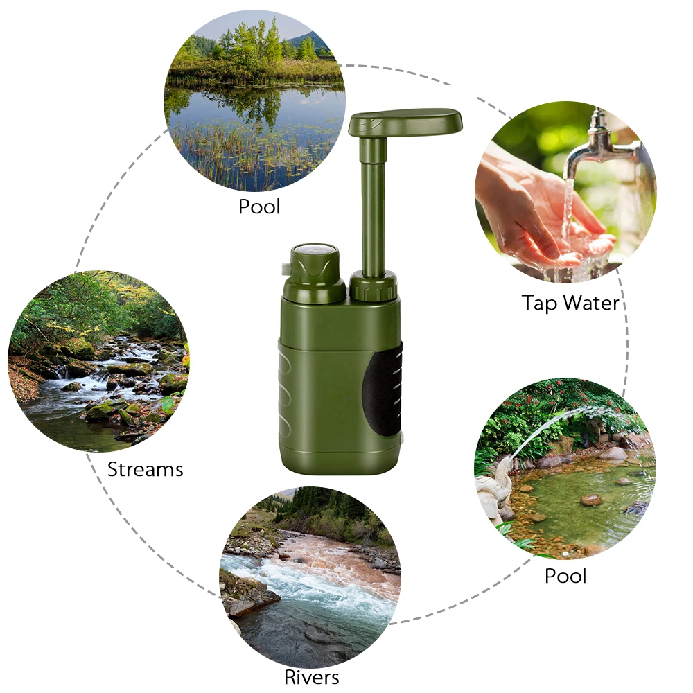 

Camping Water Filter Straw Replacement Filter Water Filtration Purifier for Outdoor Emergency Hiking