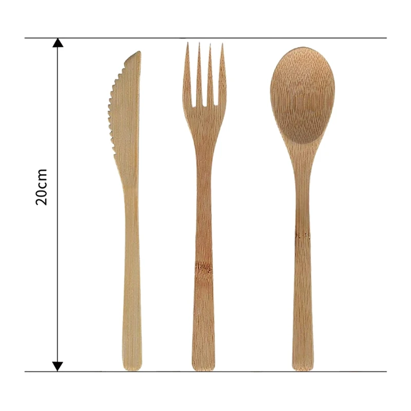 Многоразовые бамбуковые столовые приборы дорожный набор наружная портативная