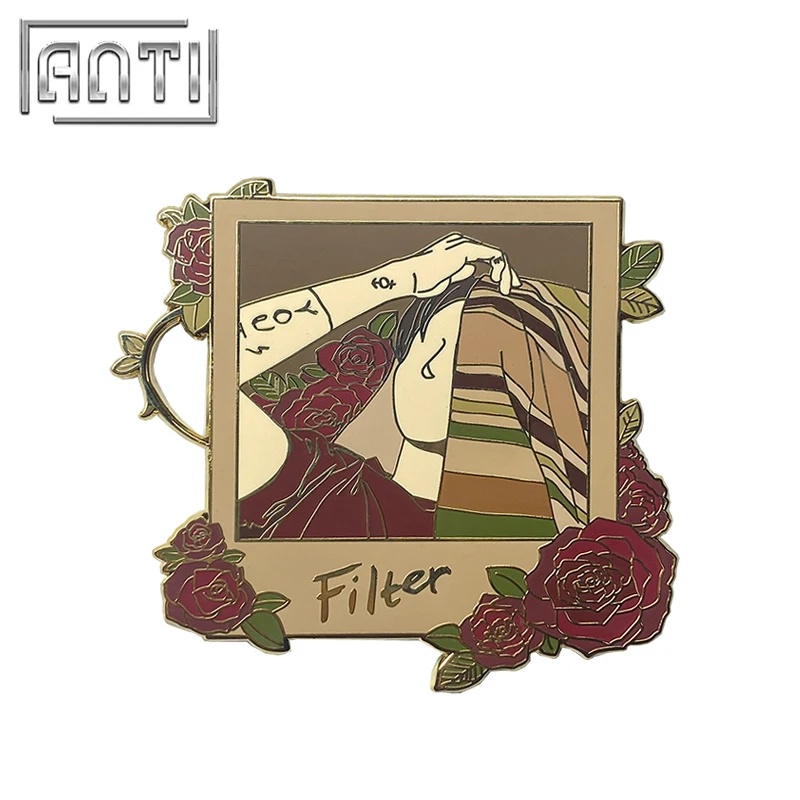 Индивидуальный милый мультяшный жесткий эмалированный значок на лацкан с