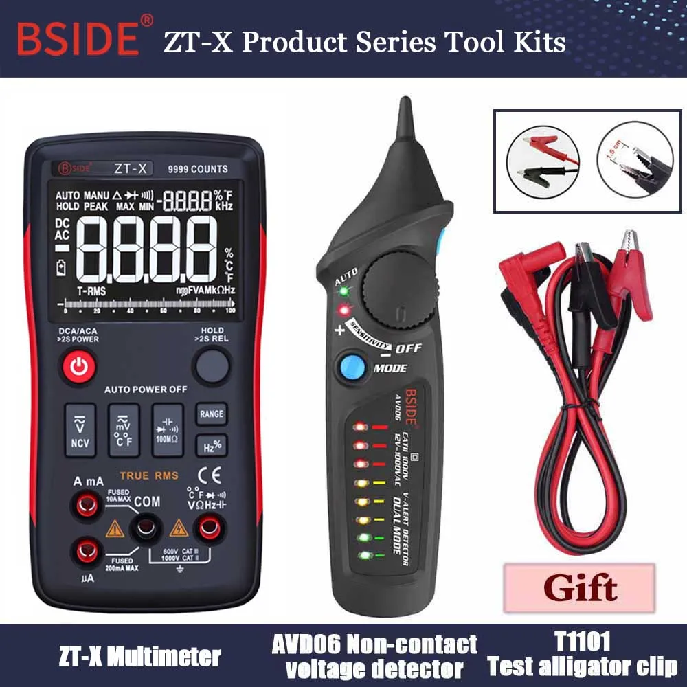 BSIDE ZT-X Цифровой мультиметр True RMS 9999 отсчетов 3 линии дисплей Multimetro DMM Вольтметр постоянного тока/переменного тока Амперметр Ом Гц тестер температуры - Цвет: Tool Kits
