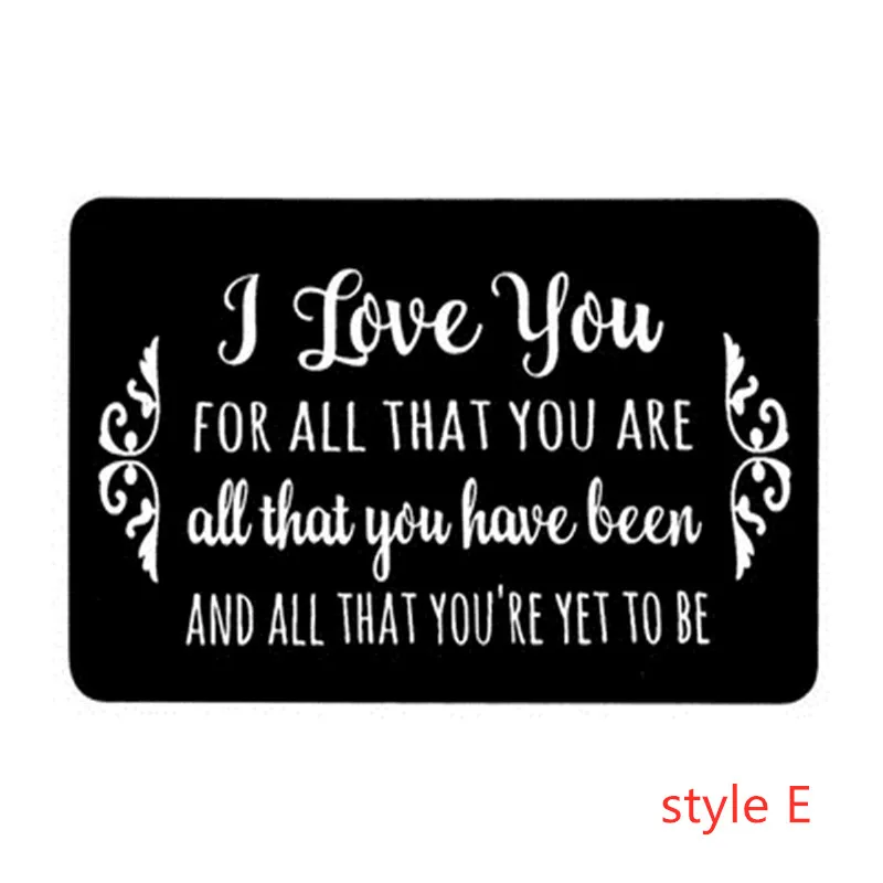E New Year Love Note Boyfriend Gifts Engraved Wallet Cards Inserts Anniversary Gifts party favors Christmas Gifts for Husband Men - Цвет: E